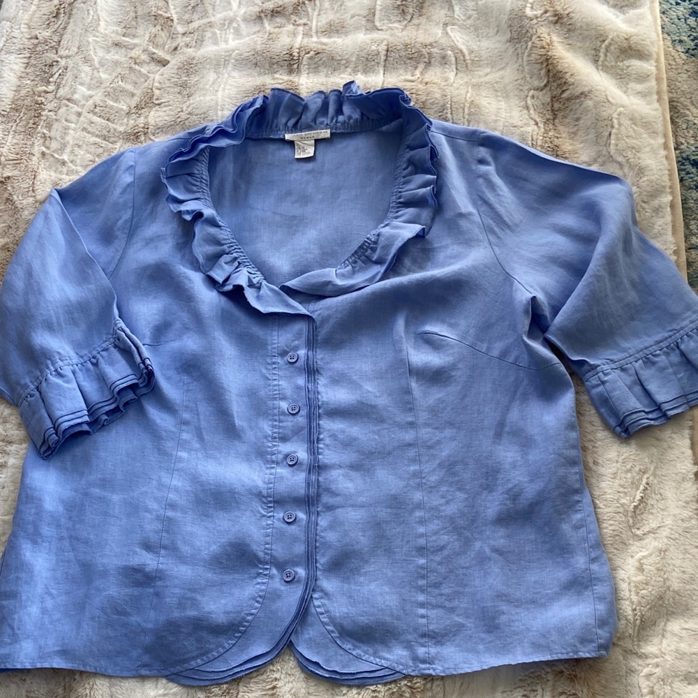 Sarah Spencer Lavender Ruffled Blouse